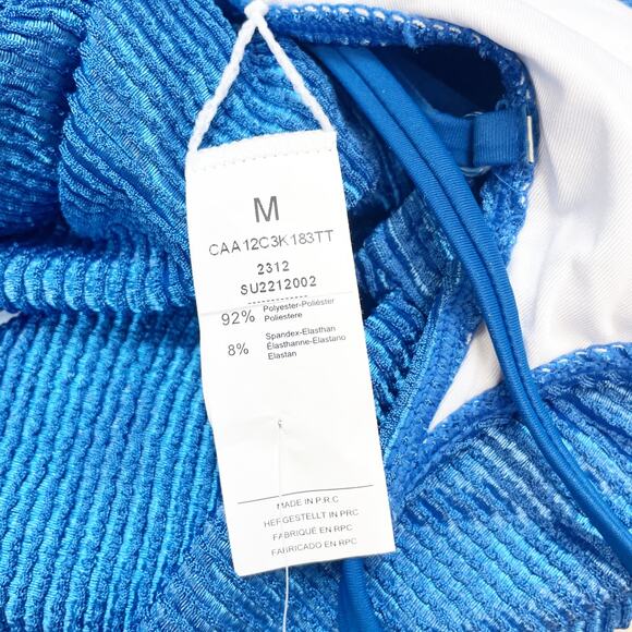 Cupshe Women's Cobalt Blue Ribbed Bralette and Bottoms Set Size Medium - Picture 7 of 9